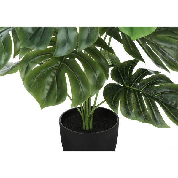 Black Green 24-Inch Monstera Indoor Table Potted Real Touch Artificial Plant, image 3